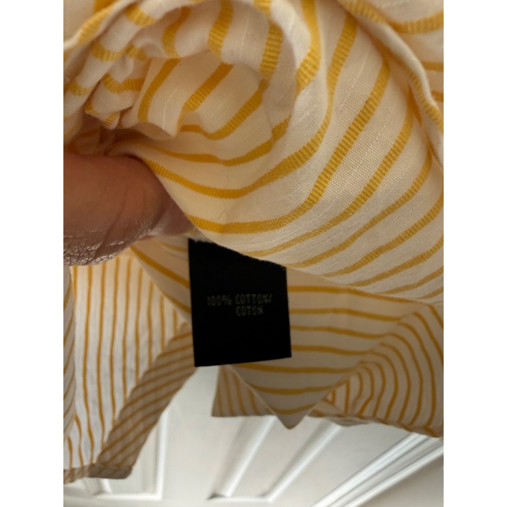 Lafayette 148 New‎ York Size 20 Yellow Stripe Cotton Button Front Blouse Plus - Picture 7 of 8